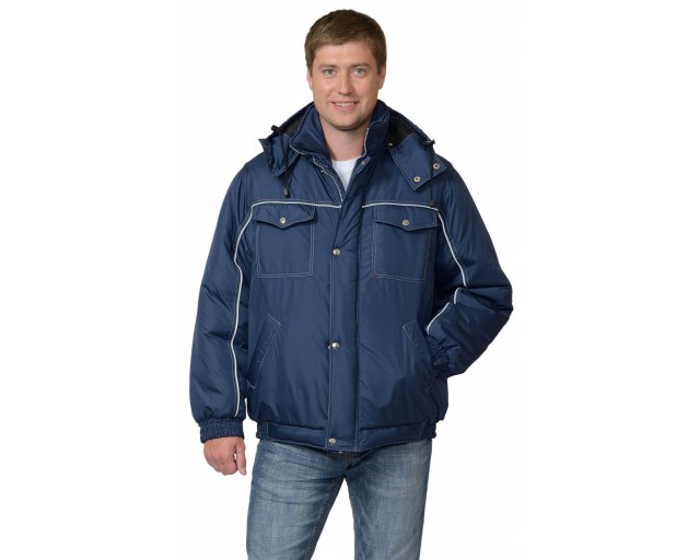  Куртка утепленная укороченная, мужская синяя с СОК
